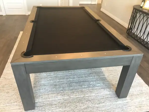pool table installation - new cloth installed on bed and rails