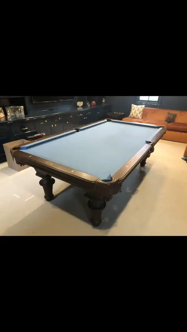 pool table setup - fully assembled table ready for play
